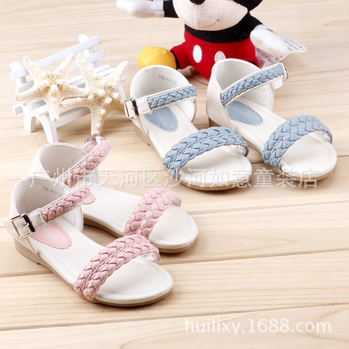 热销品牌 爆款14夏款韩版大中童鞋女童凉鞋 THL14-2 26-34码现货
