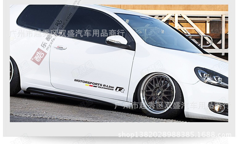 【大众汽车改装侧门车贴高尔夫POLO尚酷CC