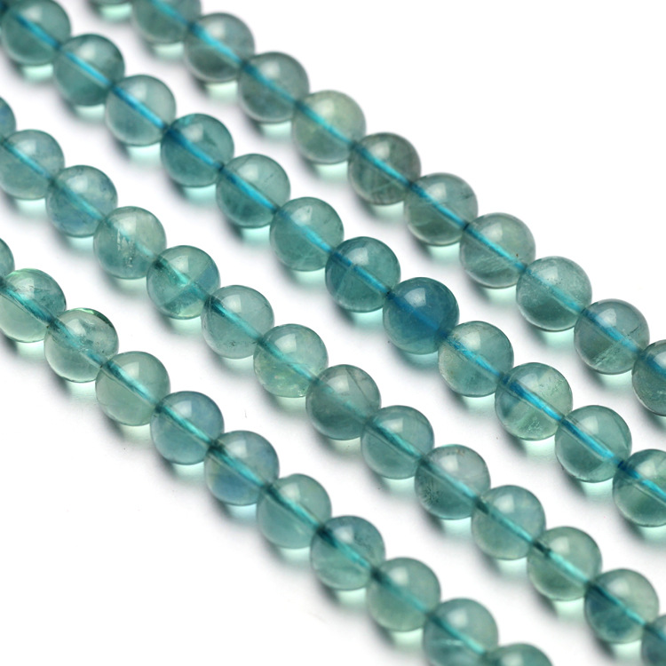 鹏塬水晶 DIY散珠配件批发 天然蓝萤石半成品串