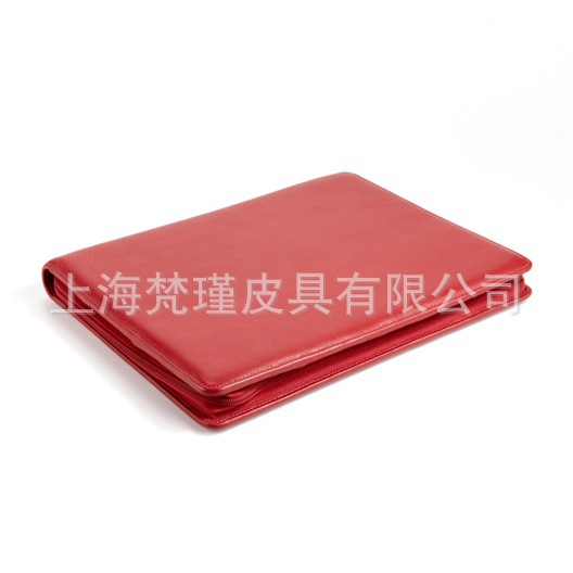 Classic-Zippered-Padfolio-Red-