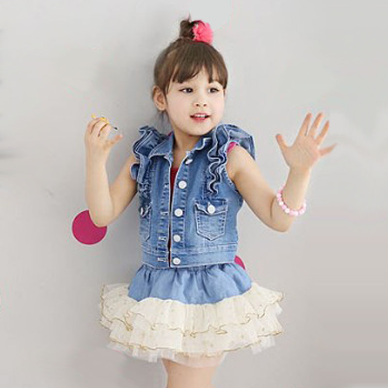 【秋季<em>女童牛仔</em>马甲 <em>女童牛仔背心马夹</em>外套 儿