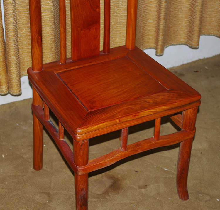 花梨木圆餐桌九件套-12