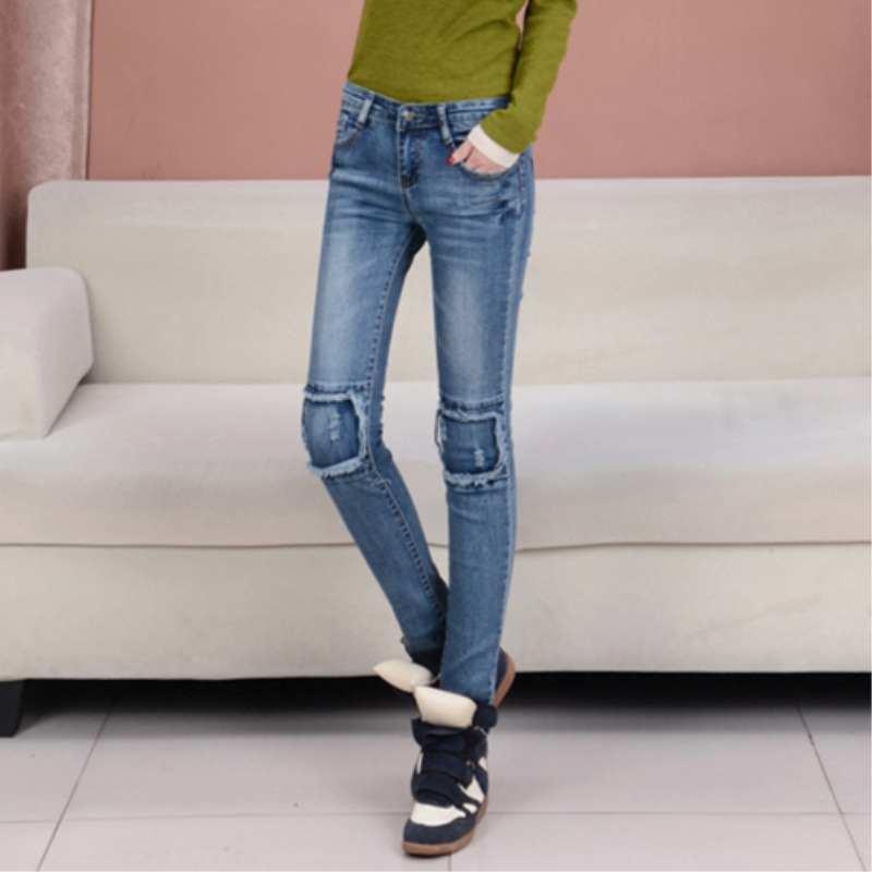 淘宝代理牛仔裤女 2014春装新款<em>女式小脚裤</em>贴