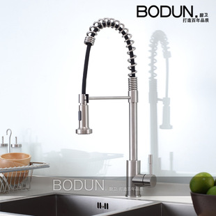 水龙头-铂顿 304不锈钢精铸厨房冷热抽拉洗菜