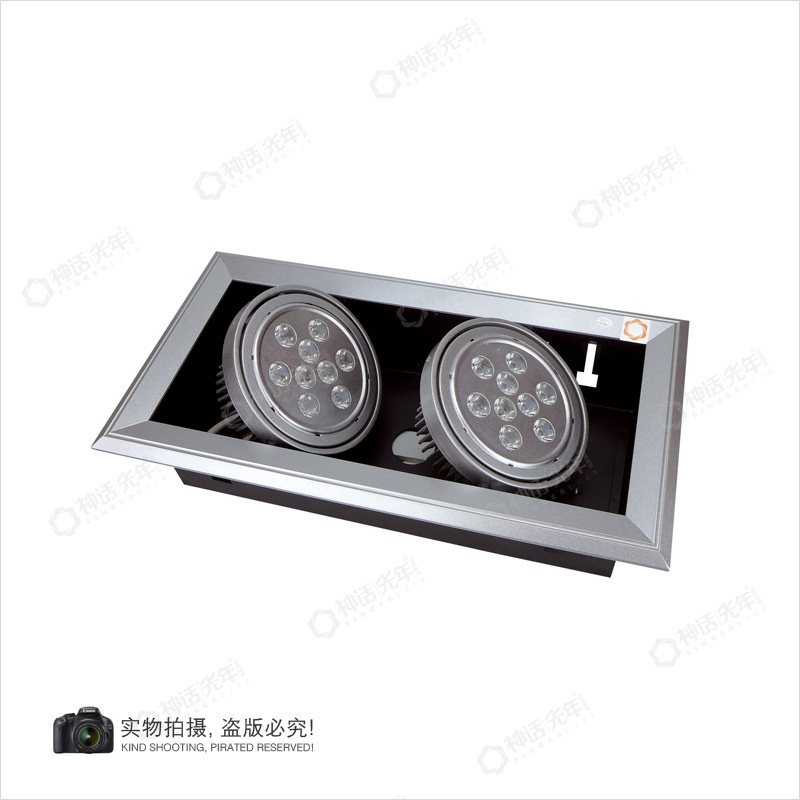 厂家直销,LED豆胆灯,格栅射灯,双头一体式,LED斗胆灯,8003