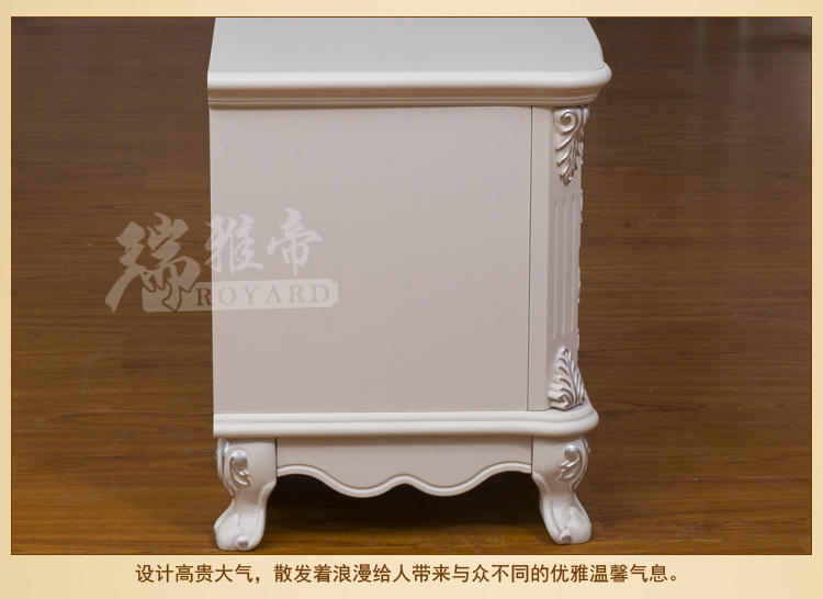 新品实木床头柜 美式床头柜 带精美精美雕花的时尚卧室床头柜