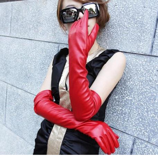 <em>批发</em>采购<em>手套</em>-50CM<em>女式</em>皮<em>手套</em>过肘超长仿皮长