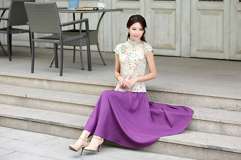 批发采购<em>半身</em>裙-<em>女装夏装</em>新款亚麻裙<em>半身长裙</em>
