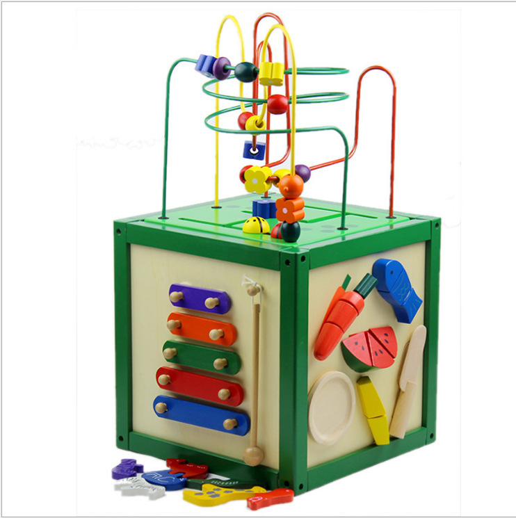 发供应木制儿童玩具益智 多功能大绕珠百宝箱
