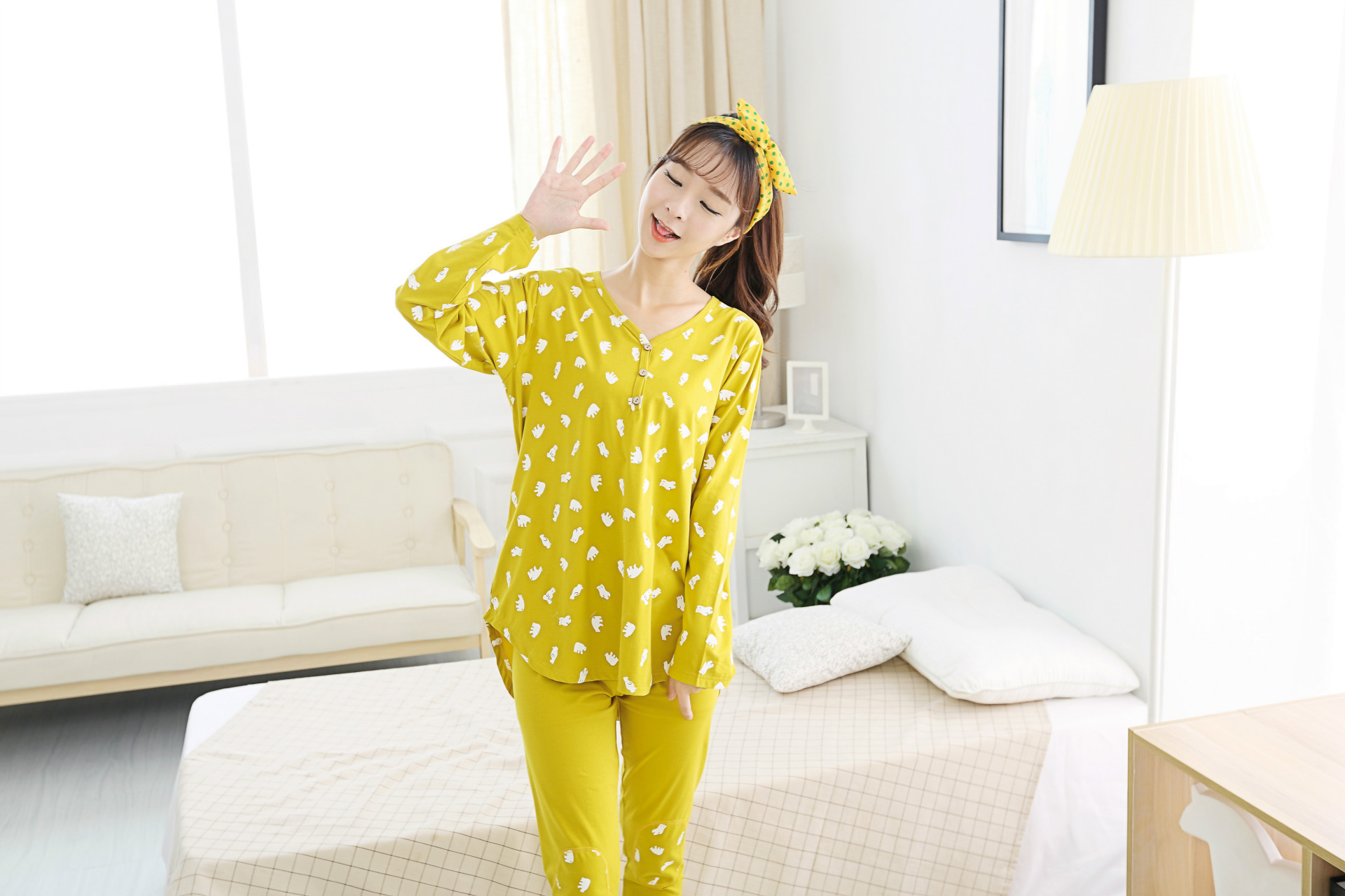 <em>睡衣</em>、家居服-长袖<em>女睡衣批发</em>PINK纯正外贸原