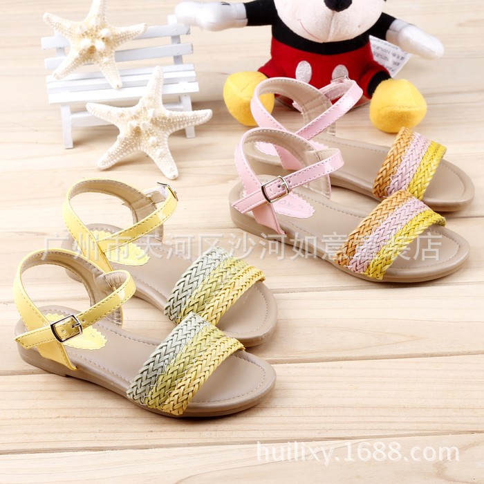 热销品牌 爆款14夏款韩版大中童鞋女童凉鞋 THL14-8 26-34码现货