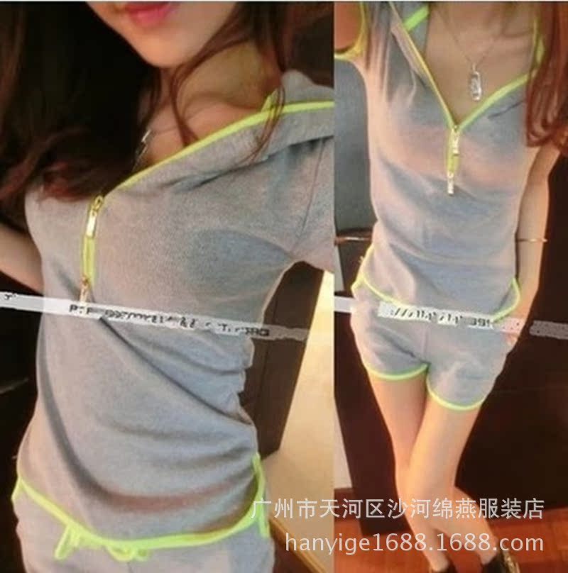 两件套<em>套装</em> <em>女</em> <em>夏装</em>韩版时尚2014<em>新款</em>短袖运动