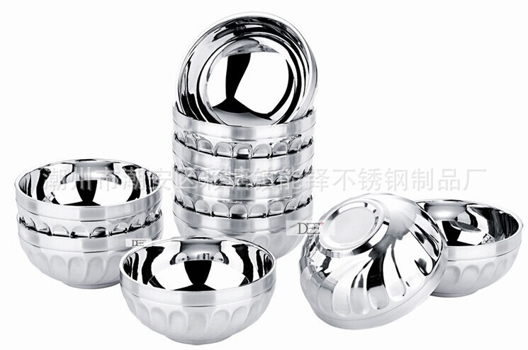 批发采购碗、碟、盘-批发 不锈钢碗 百合碗 双