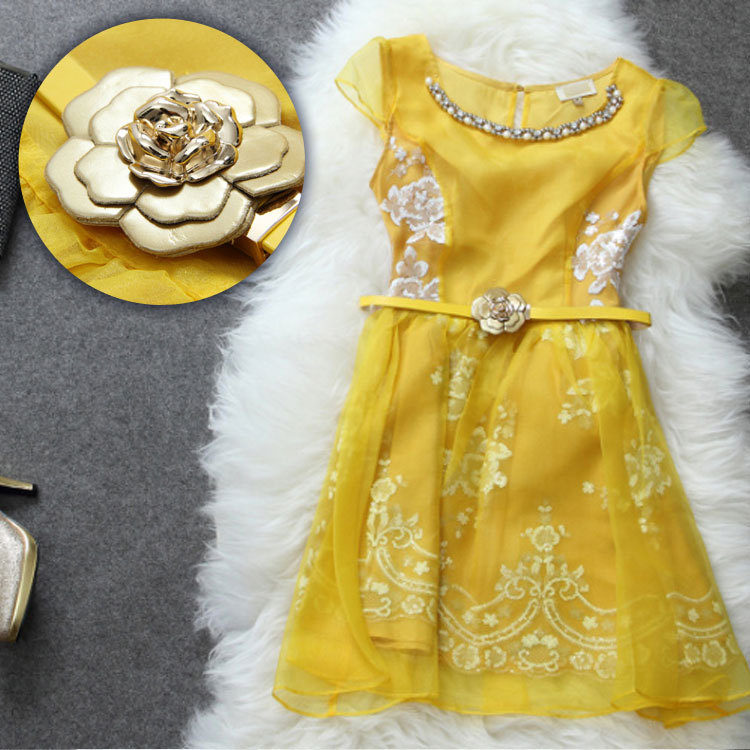 欧洲站品牌新款<em>女装</em> <em>春季欧美</em>时尚圆领短袖花