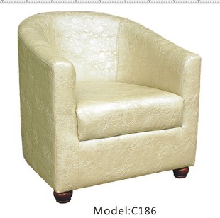 沙发类-土豪金皮艺沙发单人围椅批发 酒店餐厅