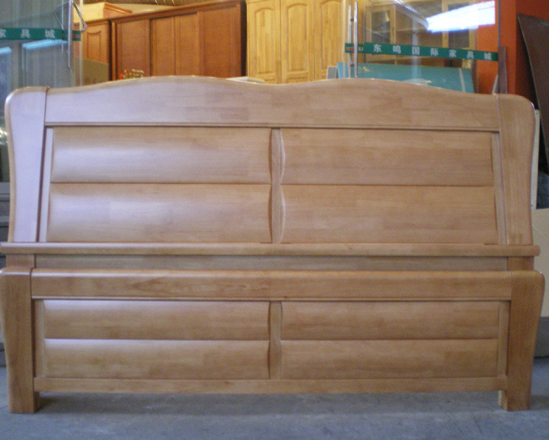 批发橡木实木家具橡木床1.8米双人大床高箱床顺德家具2801#加厚