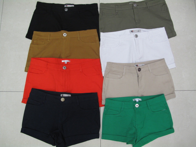 A838# 供应外贸库存 女式<em>弹力短裤</em> 热裤 图片_