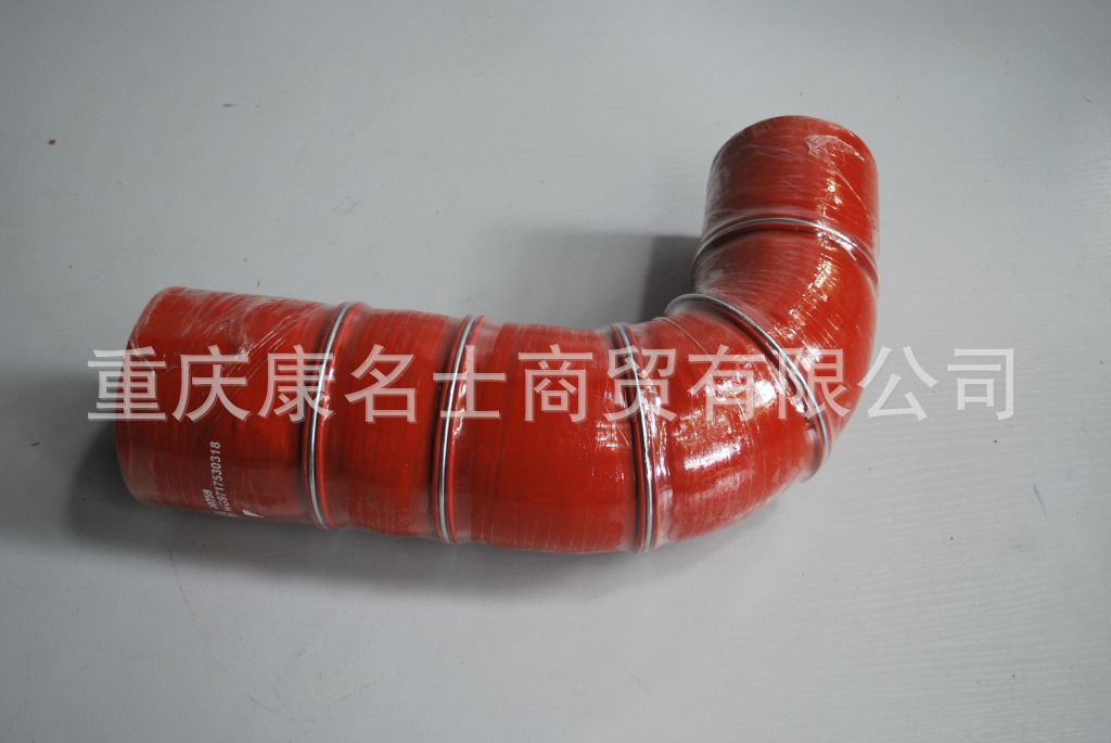 液压胶管总成KMRG-396++500-重汽胶管WG9717530318-内径90变100X硅胶伸缩管,红色钢丝5凸缘57字内径90变100XL450XL320XH360XH360-8