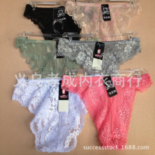 <em>内裤</em>-<em>1.5元</em>地摊<em>批发</em>库存廉价全蕾丝低腰绣花时