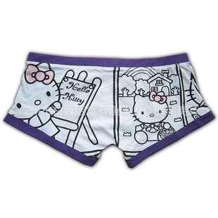 <em>内裤</em>-免费<em>代理</em>卡通<em>男士内裤</em>,紫色hello kitty平角