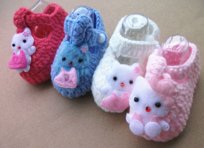 【婴儿鞋婴幼儿童鞋手工鞋针织毛线鞋(4色可选