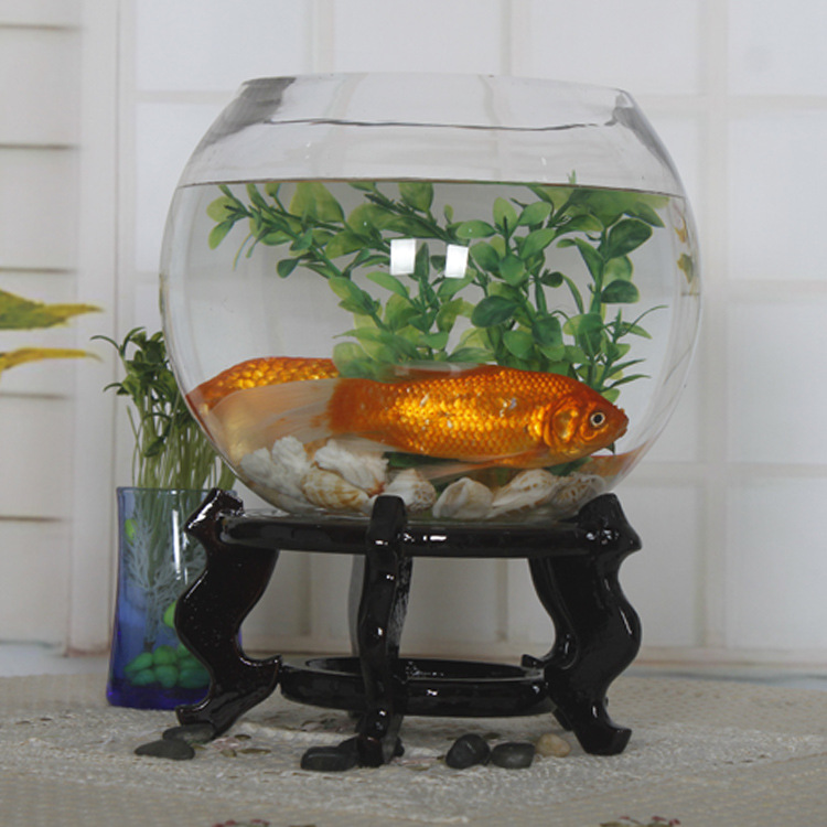 【yage】透明圆形玻璃鱼缸\/水培绿萝玻璃大花