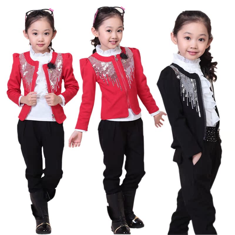 2014新款童装<em>女童</em>春装薄款<em>三件套</em>套装<em>休闲</em>运