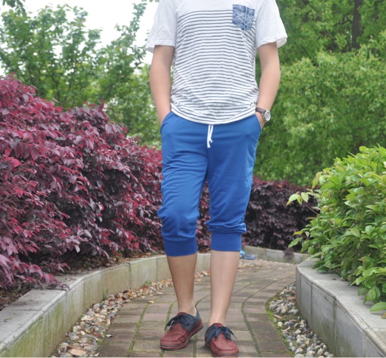 韩版休闲中裤沙滩裤潮<em>马裤</em>大码运动短裤五分裤