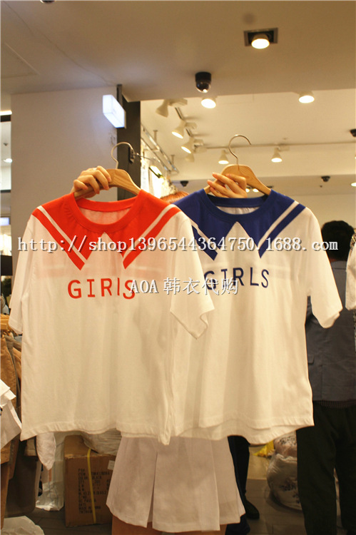 2014夏季新款*<em>AoA</em>*韩衣东大门代购<em>女装</em>字母短