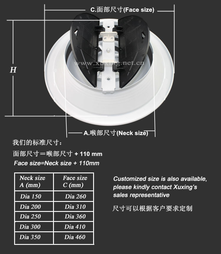 RD-A3 round diffuser 圆形散流器2