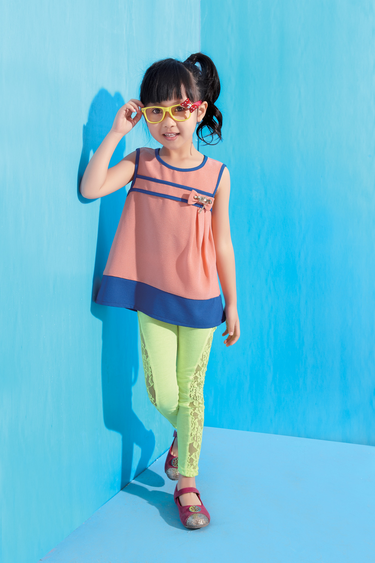 【深圳厂家2014新款<em>女</em>童装中大<em>女童套装</em>夏季