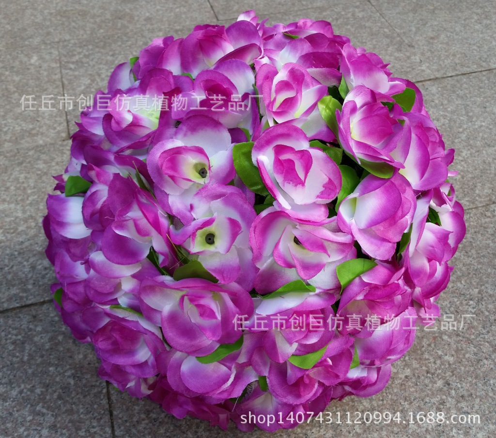 仿真玫瑰花球 假玫瑰花球 开业婚庆用品装饰 加密花球批发23厘米