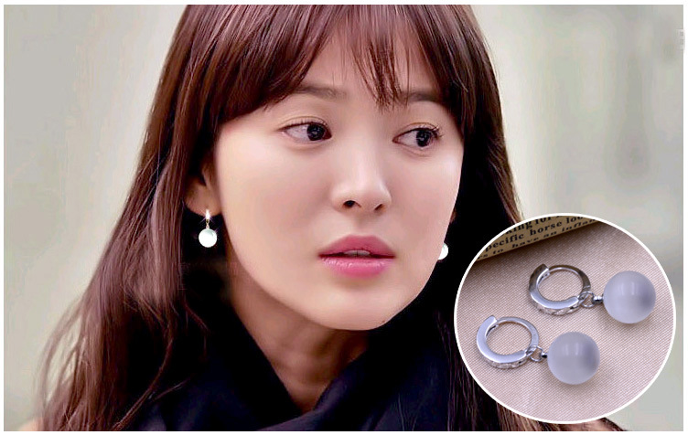 韩国新品925纯银满天星猫眼石耳环女式耳饰品