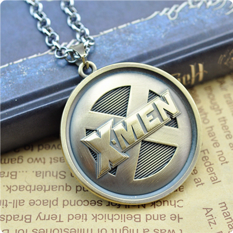 新款 X战警 逆转未来金刚狼X<em>标志</em>合金项链<em>毛衣</em>