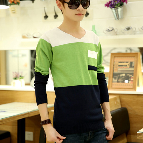 美特同款 <em>男士</em>薄<em>毛衣 韩版</em>v领春秋款青年<em>修身</em>针