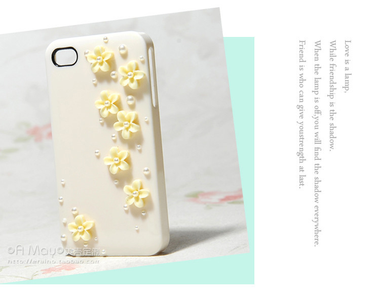 iPhone5手机壳水钻手机壳 苹果4s 花朵手机壳
