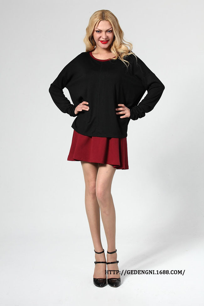 <em>女装春季</em>新款<em>两件套</em>圆领长袖连衣裙宽松大码 