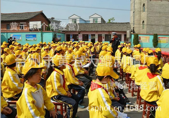 学生安全必备小黄帽 定制学校帽 出游亲子帽 遮阳帽 鸭舌帽