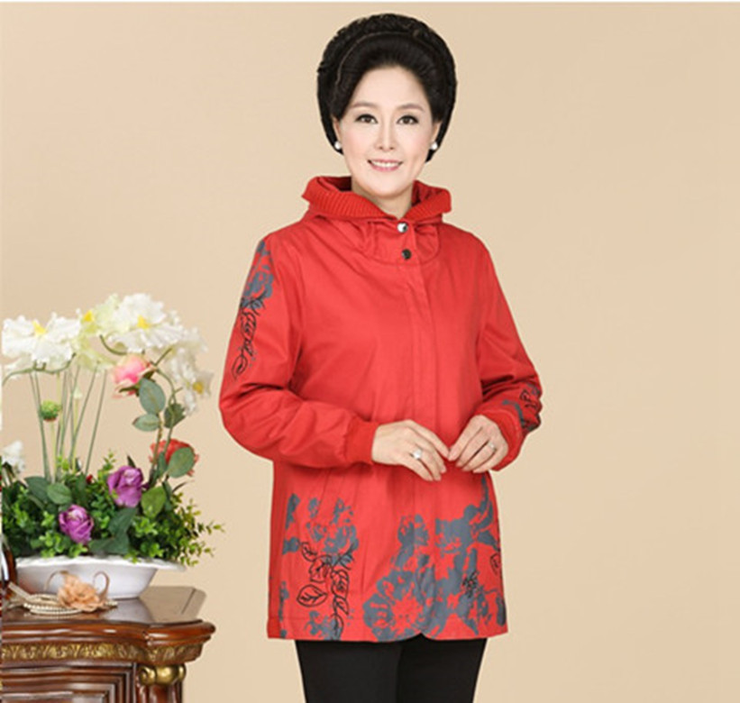 <em>中老年女装</em>秋冬装长袖<em>外套</em>夹克 妈妈装加大加