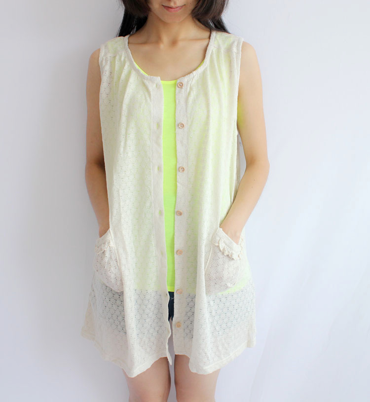 日韩外贸原单新款MB品牌 镂空<em>针织</em>口袋<em>开衫上</em>