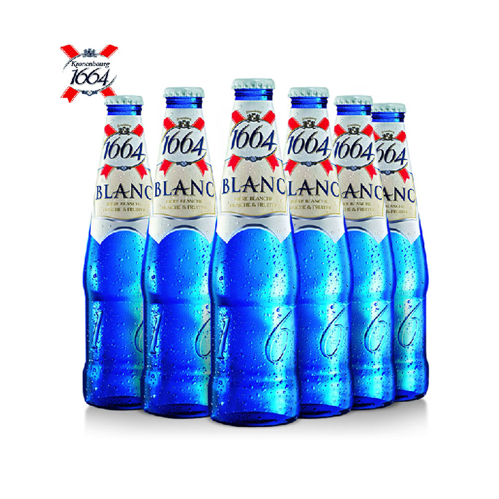 法国啤酒批发 克伦堡凯旋1664白啤酒蓝瓶 330ml*24瓶/箱