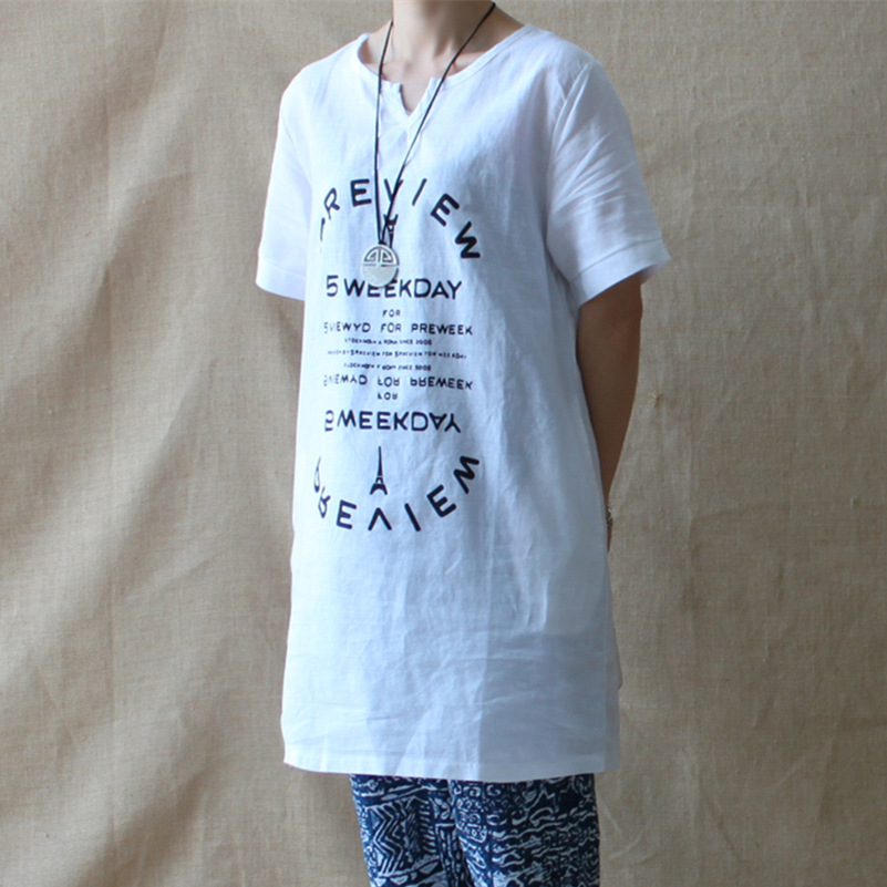 <em>杭州</em>棉麻<em>女装</em>夏款 宽松<em>休闲</em>字母T恤女 中长款