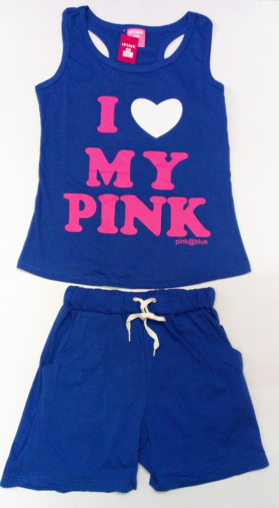 IPINK<em>女士睡衣夏装</em>新款针织<em>纯棉</em>背心短裤PINK