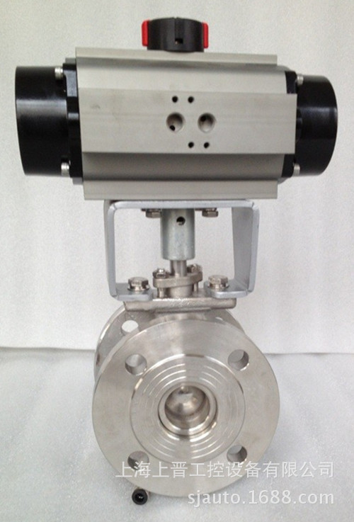 V型气动球阀,法兰式连接,不锈钢材质,配电气定位器
