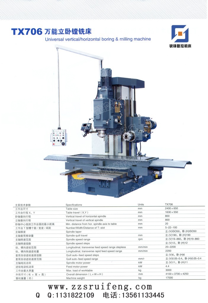 TX706萬臥鏜銑床