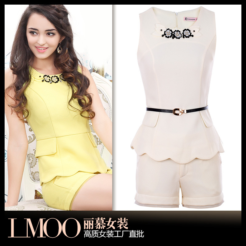 2014春秋新款 品牌<em>女装</em>无袖<em>背心</em>上衣+<em>短裤</em>两