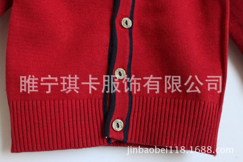 童<em>毛衣</em>-外贸童装 韩版<em>红色</em>纯棉线<em>小狗开衫</em>线衣