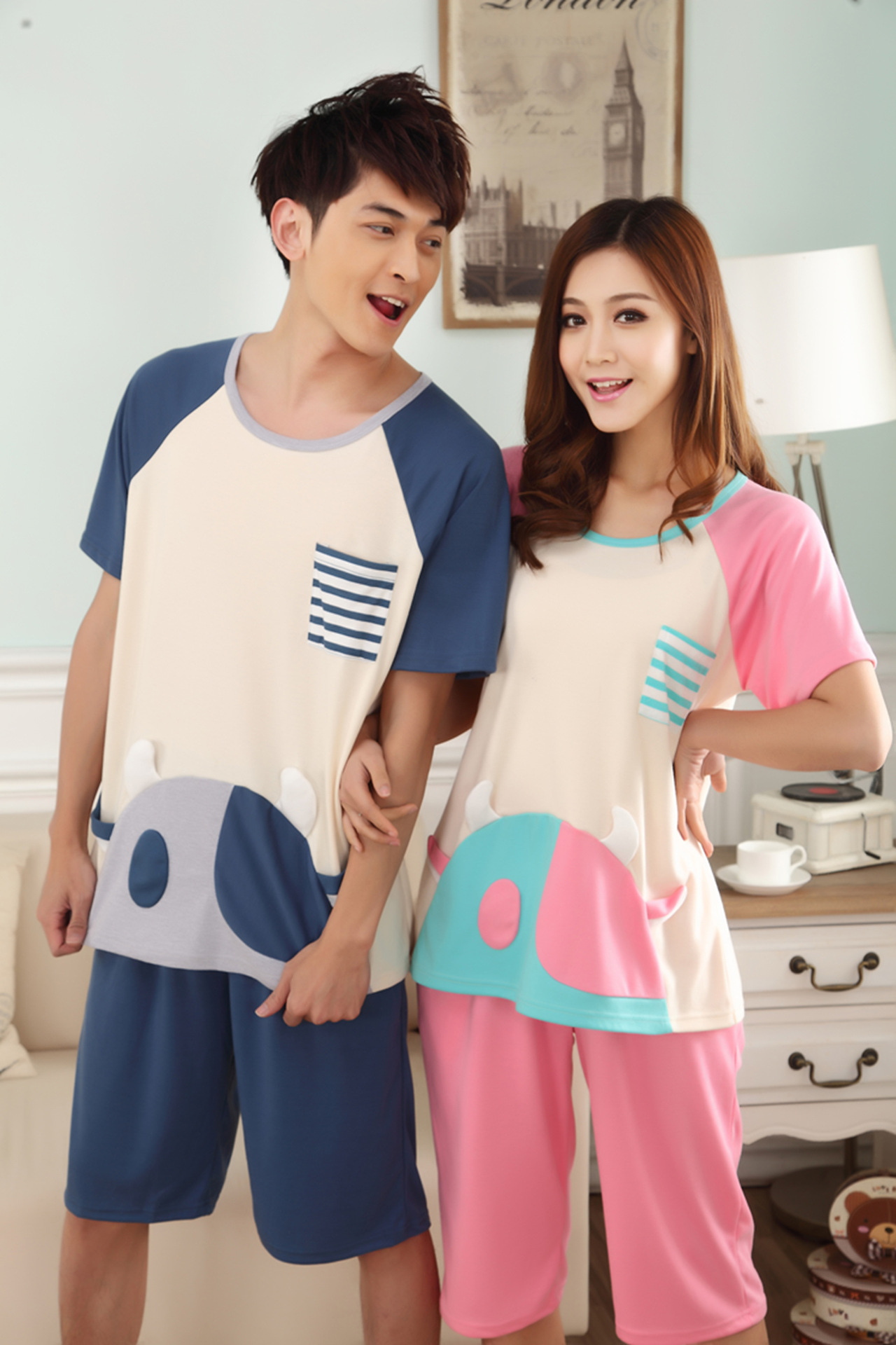 批发采购情侣装-情侣<em>睡衣</em>男士可爱卡通<em>睡衣女</em>
