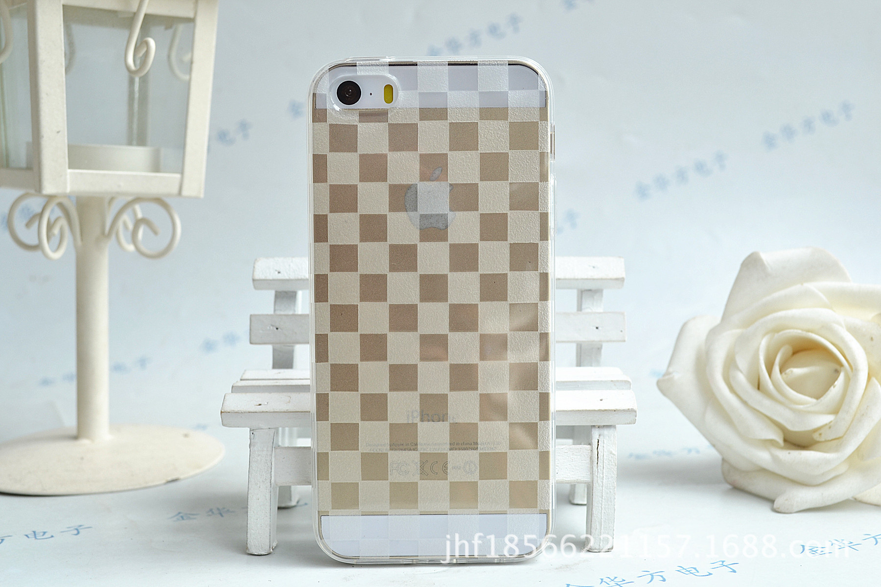 iPhone保护套-苹果5手机保护壳 新款 方格纹 清