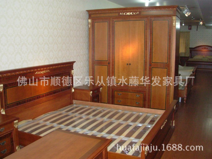 厂家直销全实木床实木套房进口海棠木单人床双人床